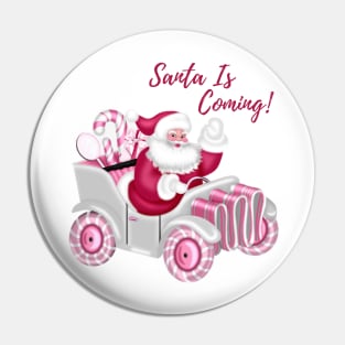 Retro Vintage Pink Santa Claus Pin