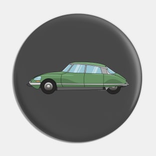 Citroen DS Green Illustration Pin