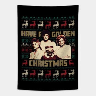 Have A Golden Christmas Ugly Christmas Pattern Tapestry