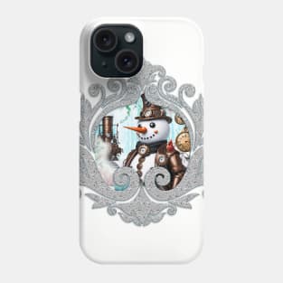 Snowman in Time! Steampunk Snowman Brings Winter Wonderland to Life Phone Case