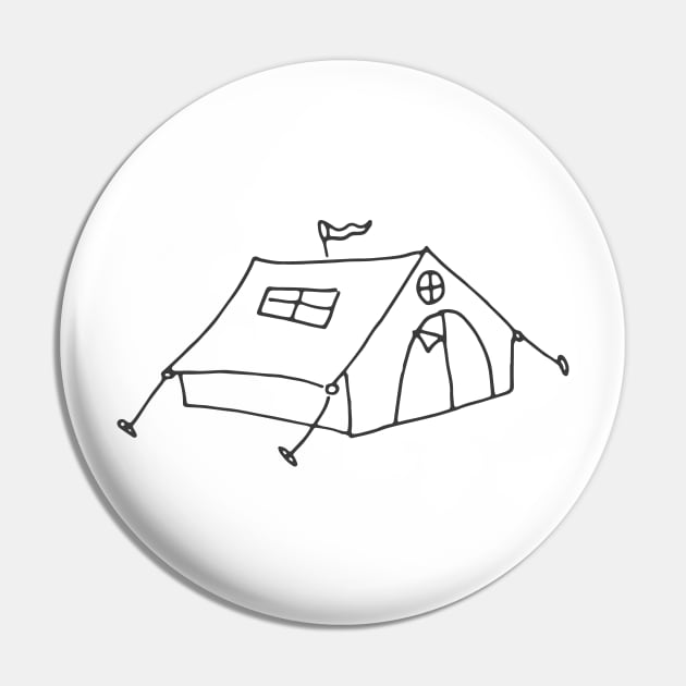 Hand drawn Camping Outdoor Tent Pin by Islanr