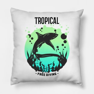 Tropical Free Diving - Shark Pillow