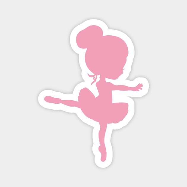 Ballerina Silhouette, Ballet Girl, Ballet Dance Magnet by Jelena Dunčević