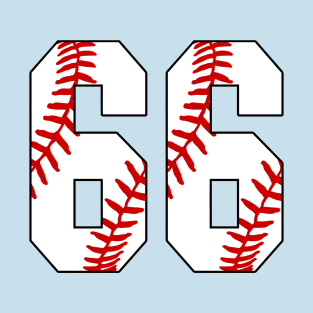 Baseball Number 66 #66 Baseball Shirt Jersey Favorite Player Biggest Fan T-Shirt