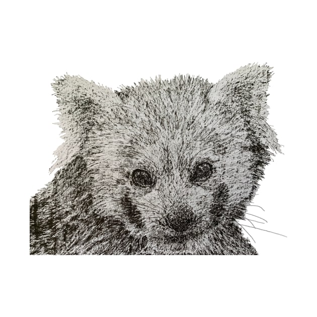 Dotwork Red Panda Art Print by DrawWithSacha