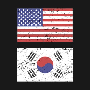 United States Flag & South Korea Flag T-Shirt