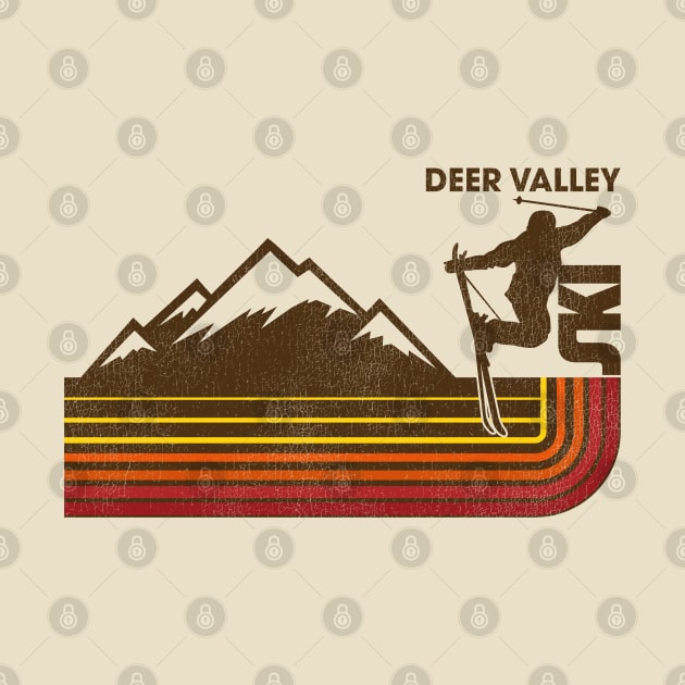 Ski Deer Valley 70S Retro Stripe by darklordpug