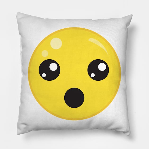Cute Surprised Face Pillow by CraftyCatz
