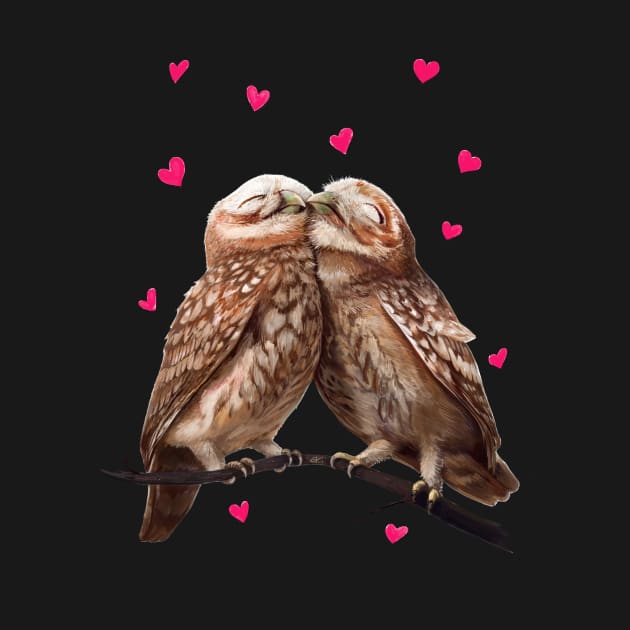 Owls in love by kodamorkovkart