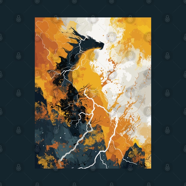 Lightning dragon deity by etherElric