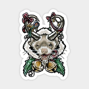 Krampus Ferret - Black Outlined Version Magnet