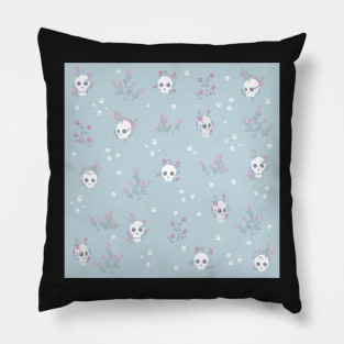 Sims Inspired Skulls and Flowers Pattern Pillow