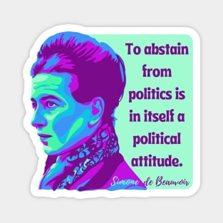 Simone de Beauvoir Portrait and Quote Magnet