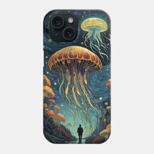 Starry Night Serenade: Van Gogh-Inspired Jellyfish Delight Phone Case