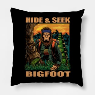 Bigfoot hide and seek hiking Pillow