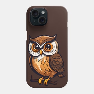 Nocturnal Enigma: Little Owl Illustration Phone Case