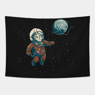 Space Cat with Yarn Ball Tapestry