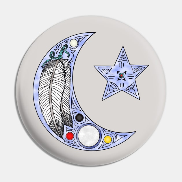 Feather Moon Pin by Tiger Torre