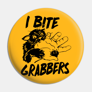 I BITE GRABBERS Angry Kitty Vintage Style Pin