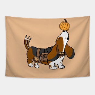 Pumpkin Basset Hound Bard | DND Dogs | Fantasy Art Tapestry