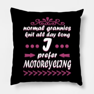 Motorcycling Grandma Biker Bride Motorcycle Pillow