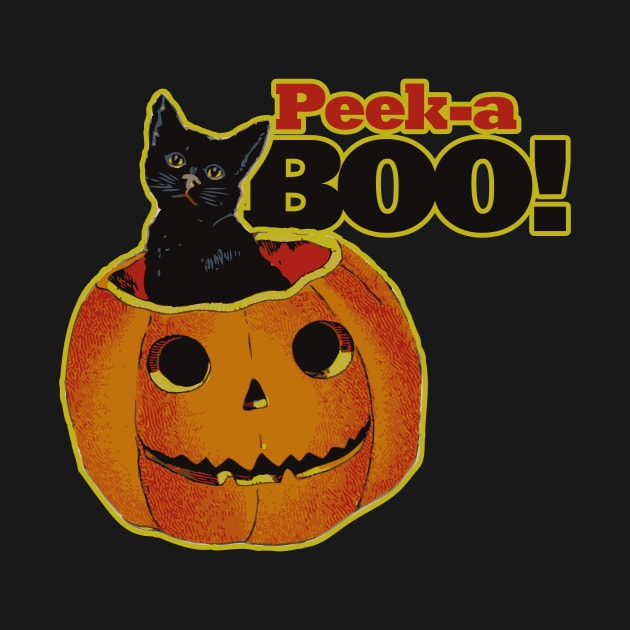 Peek a boo halloween black cat by bubbsnugg