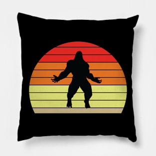 bigfoot angry silhouette Pillow