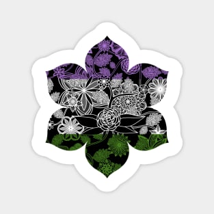 Flight Over Flowers of Fantasy - Genderqueer Pride Flag Magnet