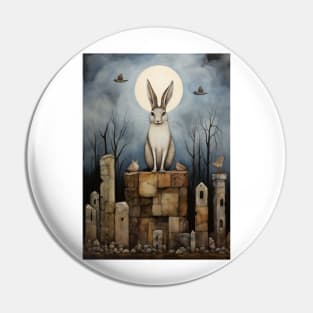 Hare, Pagan Hare, Pagan Art, Moon, Animal, Pin