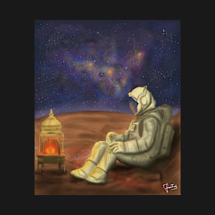 Stargazing by the Cosmic Hearth An Astronaut's Serenade to Stardust T-Shirt