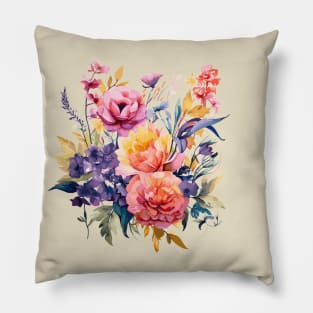 Botanical Watercolors - Flowers Pillow