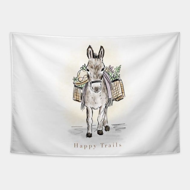 Happy Trails Donkey Tapestry by LauraKatMax