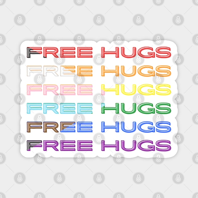 Free Hugs Pride Flag Magnet by Flash Studio