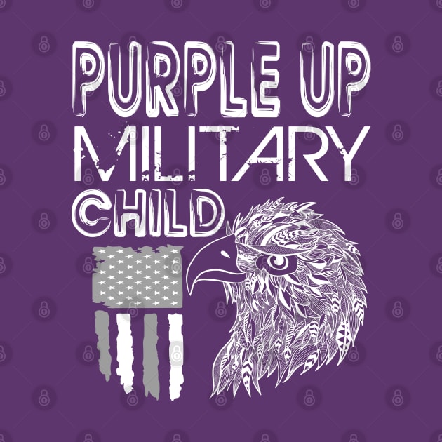 Awareness Month Purple Up for Military Child Purple-Up Eagle by alcoshirts