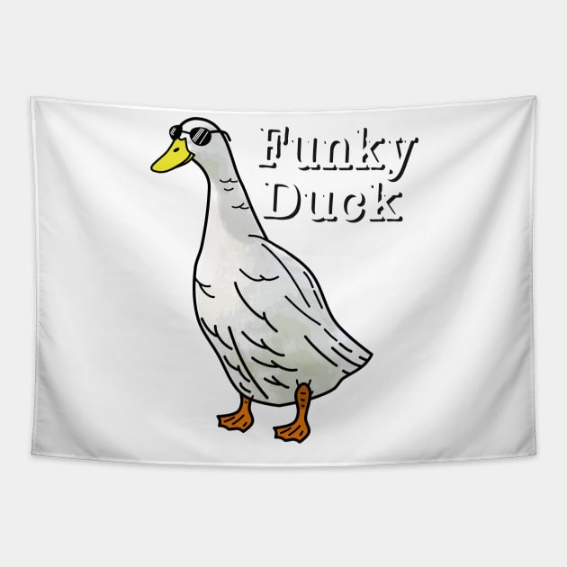 Funky Duck Tapestry by NateArtDesign