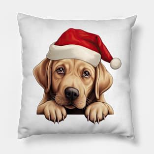 Christmas Peeking Labrador Retriever Dog Pillow