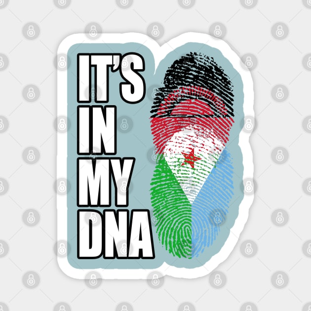 Malawian And Djiboutian Mix Heritage DNA Flag Magnet by Just Rep It!!