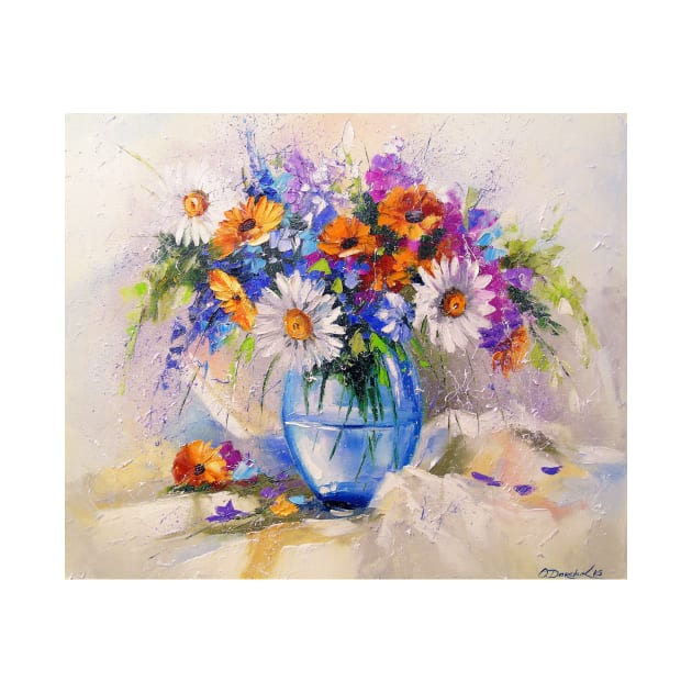 Bouquet of meadow flowers in a vase by OLHADARCHUKART