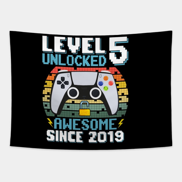 Level 5 Unlocked Awesome Since 2019 Tapestry by Asg Design