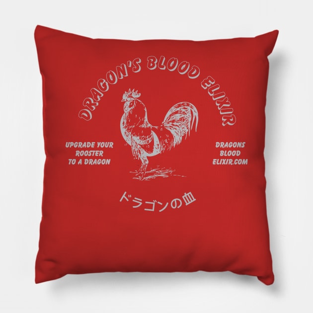 Rooster vs. Dragon Pillow by dragonsblood