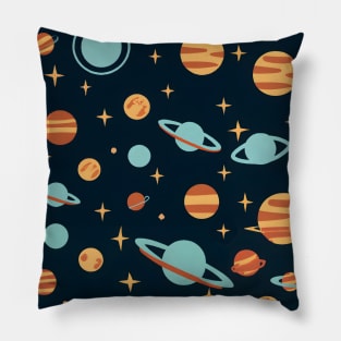 Interstellar Waltz: When Planets & Stars Dance Together in Space Pillow