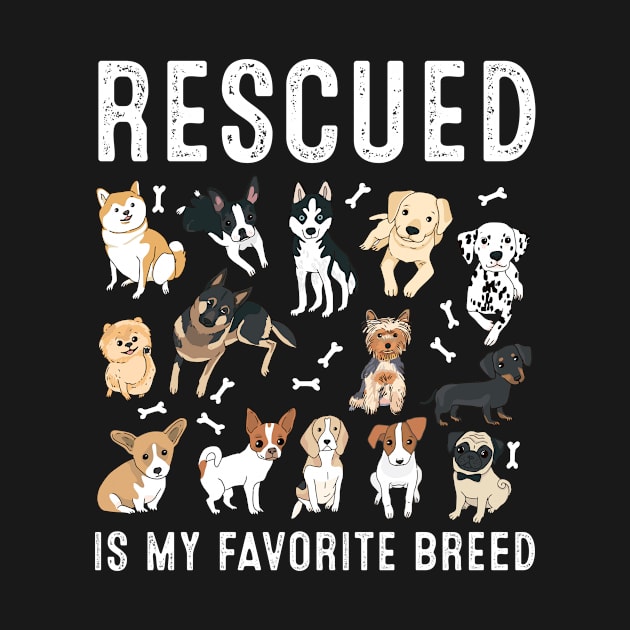 Dog Lovers for Women Men Kids - Rescue Dog by folidelarts