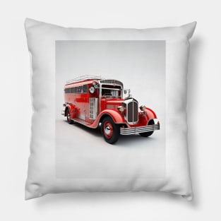 Art Deco Fire Truck Pillow
