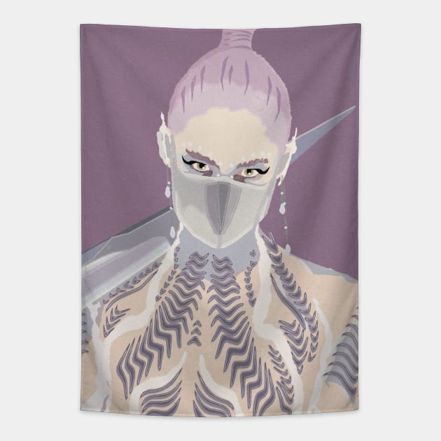 Grimes Met Gala 2021 Tapestry by StrayArte