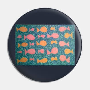 School of Fish Watercolor Pattern Pin