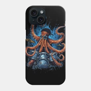 Drummer Octopus Playing Rock Drum Phone Case