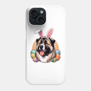 Central Asian Shepherd Dog with Bunny Ears Welcomes Easter Phone Case