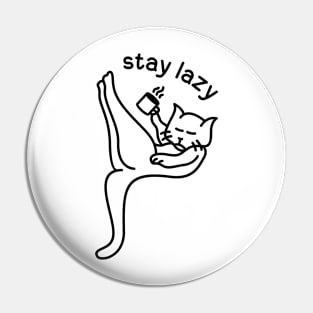 Lazy Cat Drink Coffee 2 Pin