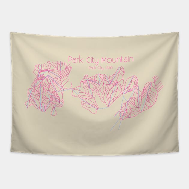 Park City Trail Map Pink Tapestry by ChasingGnarnia