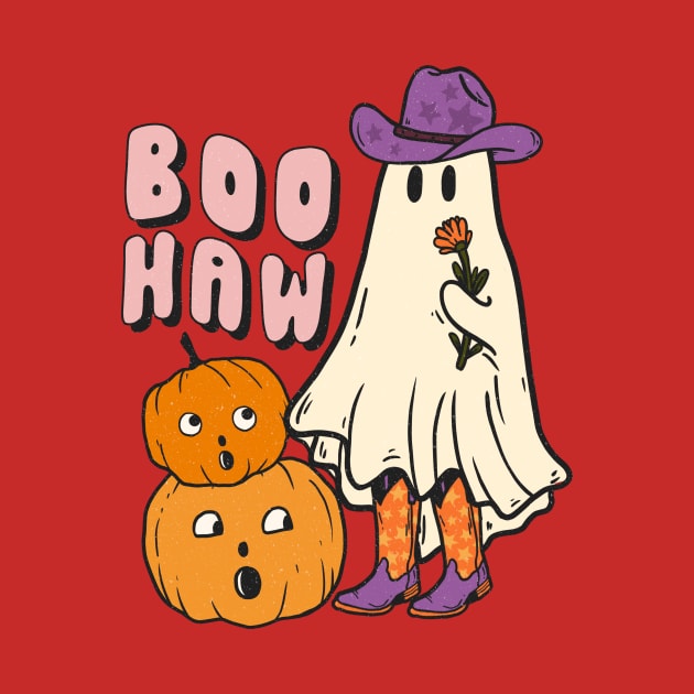 Halloween Boo Haw Ghost Funny Cowboy Cowgirl by Teewyld